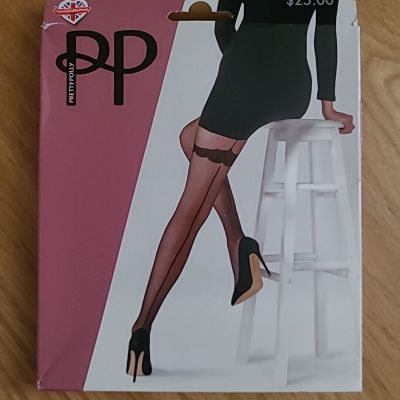 Pretty Polly Backseam Tights With Patterned Body Black One Size